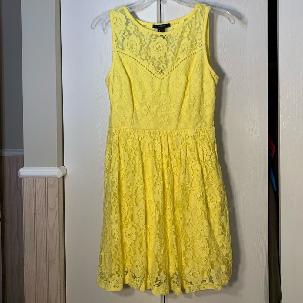 Forever 21 yellow lace dress